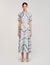 Robe midi en soie imprimé spirales