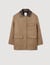 Manteau en tweed à col en cuir