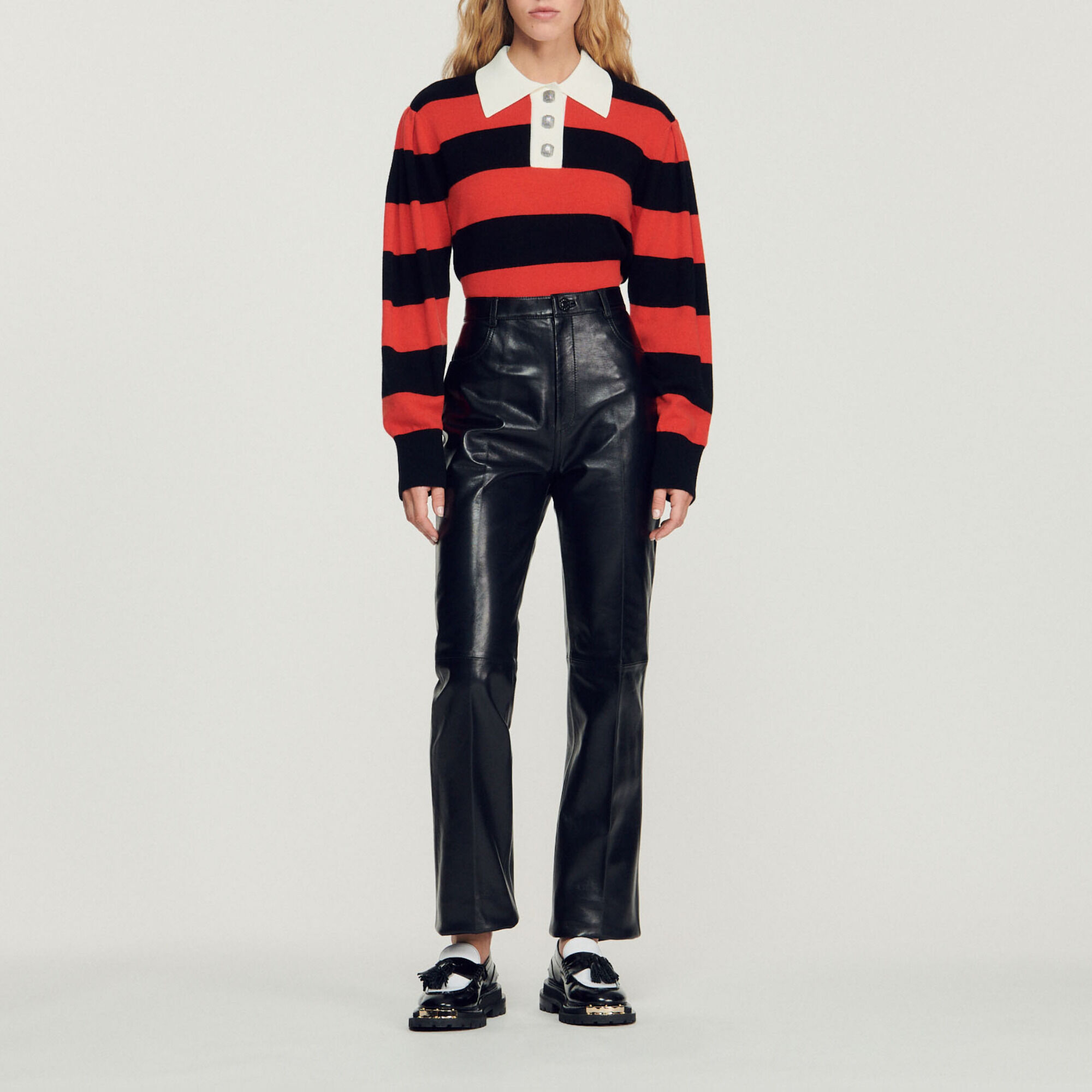 Sandro pantalon cuir outlet