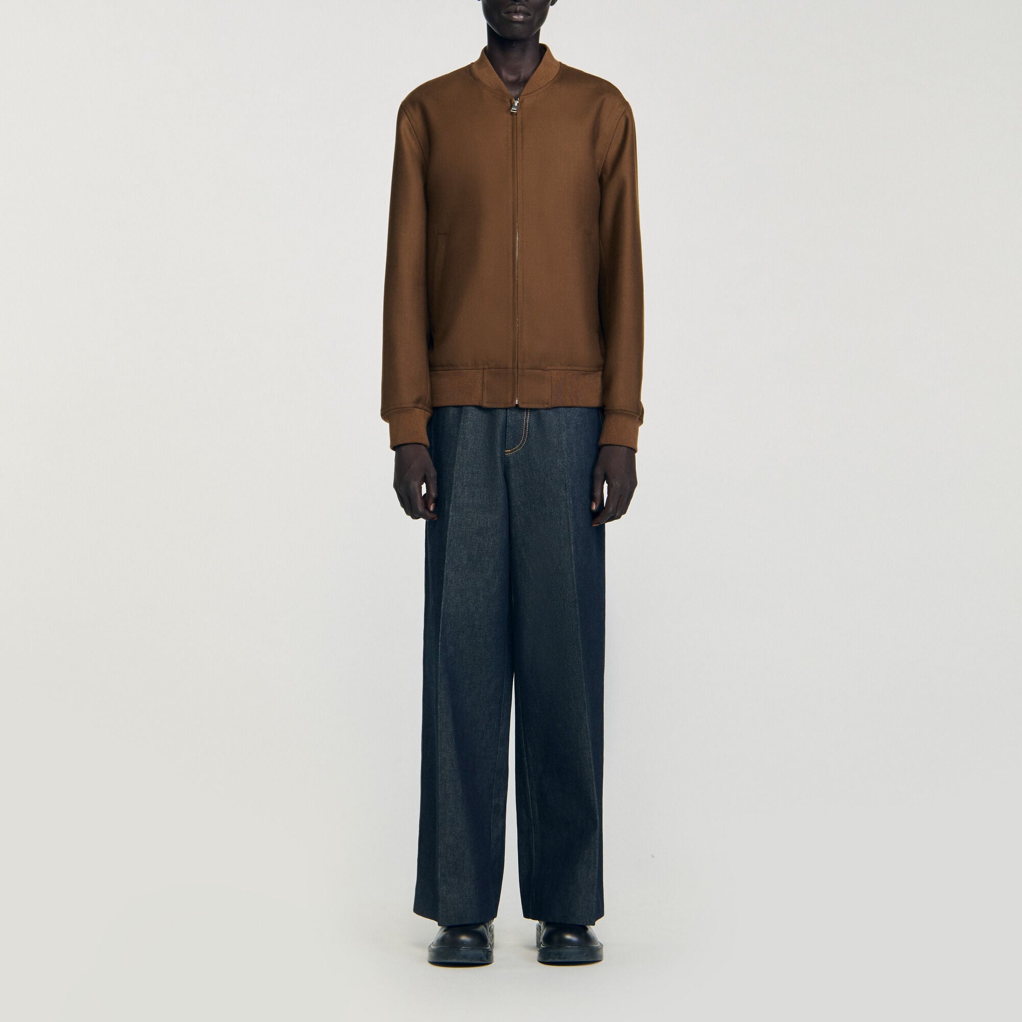 Blouson teddy en laine - Homme | Sandro Paris