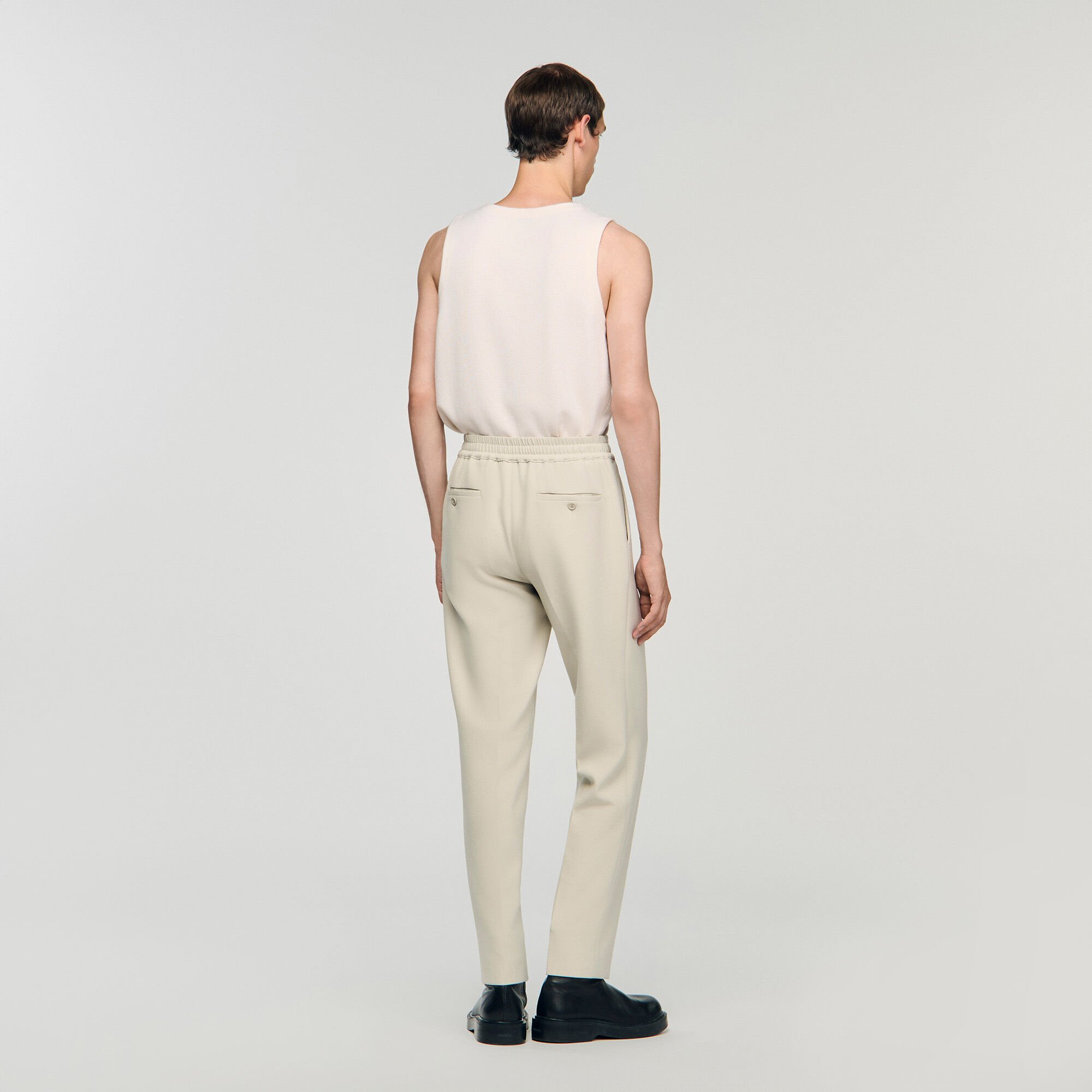 Pantalon droit élastiqué