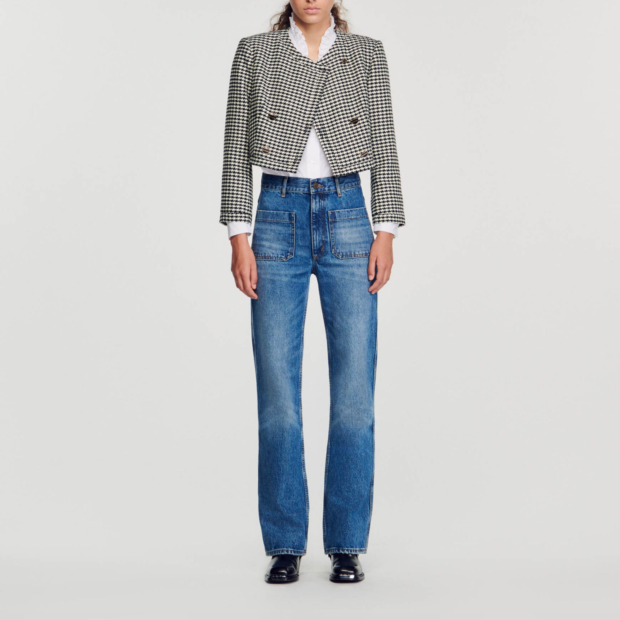 Veste pied de poule sandro on sale