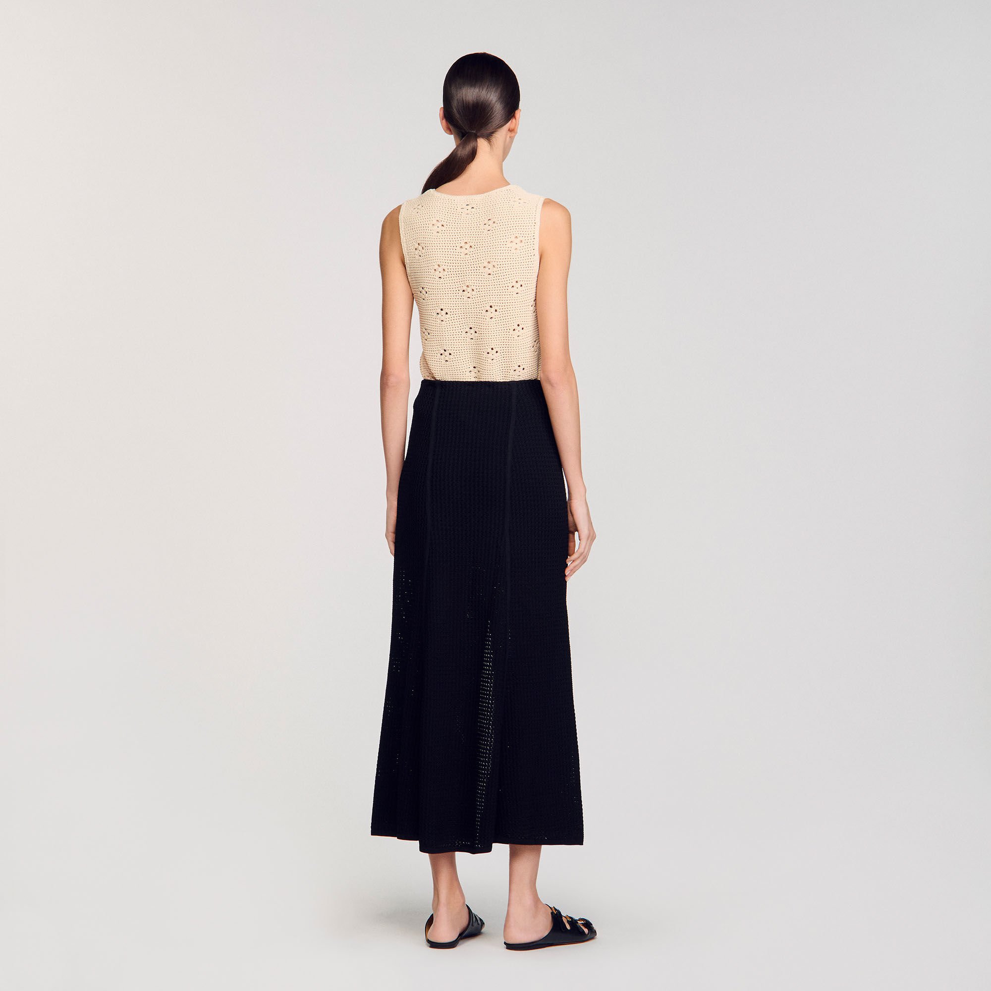 Jupe longue en maille fantaisie