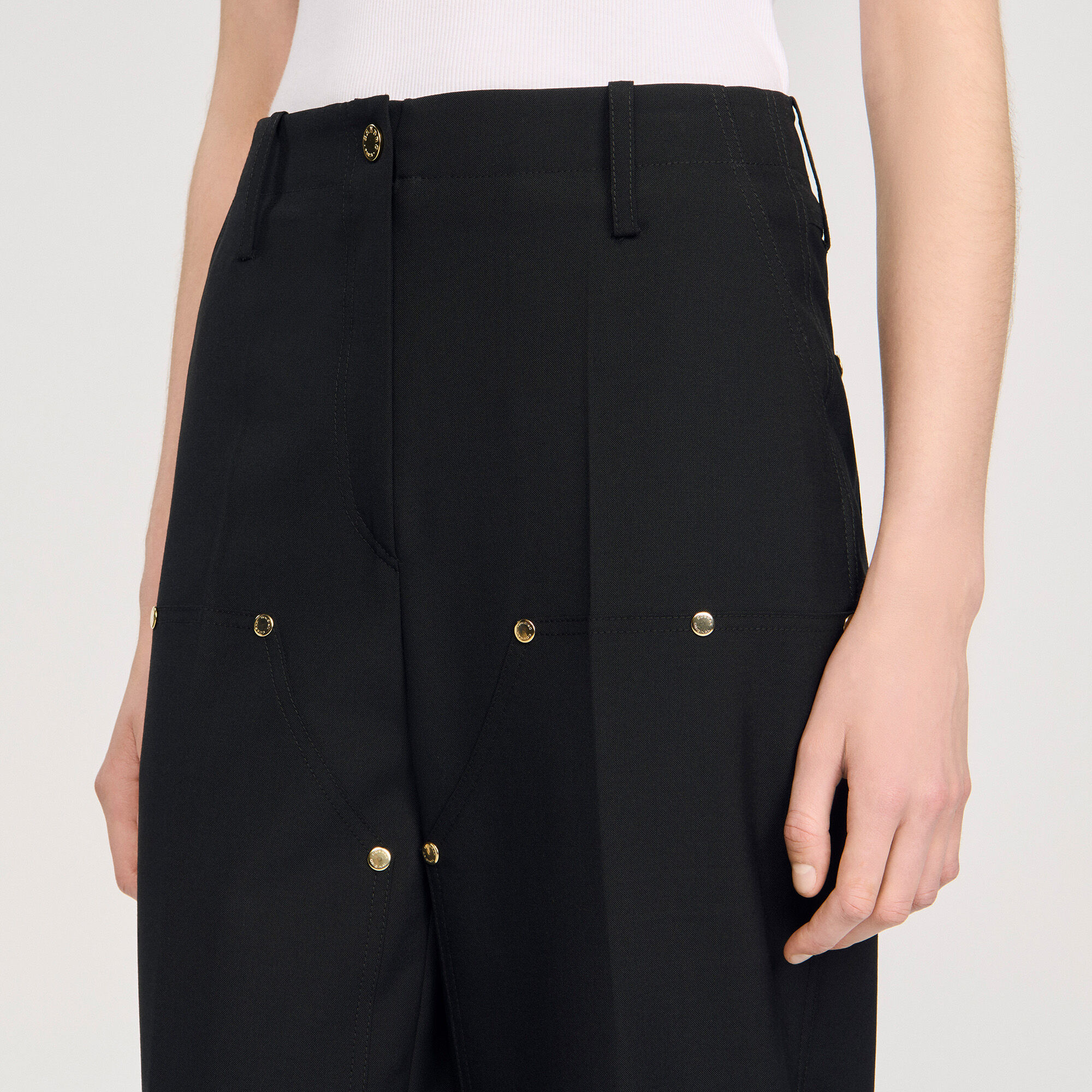 Pantalon fluide à rivets