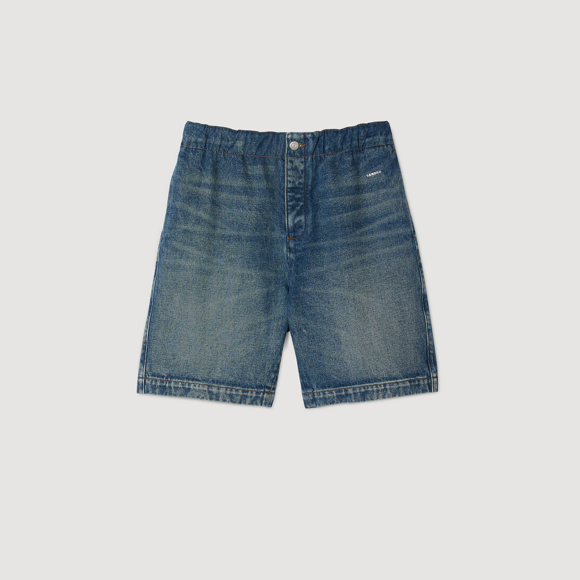 Short en denim élastiqué