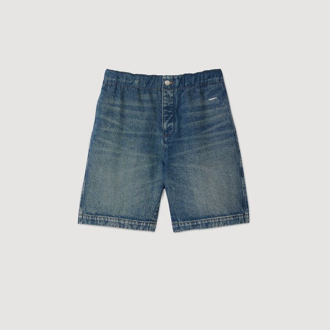 Short en denim élastiqué