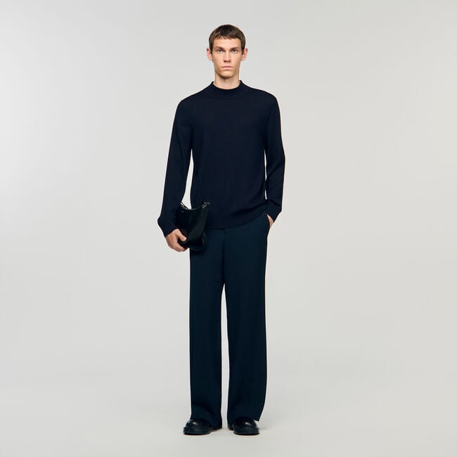 Pull en laine à col montant