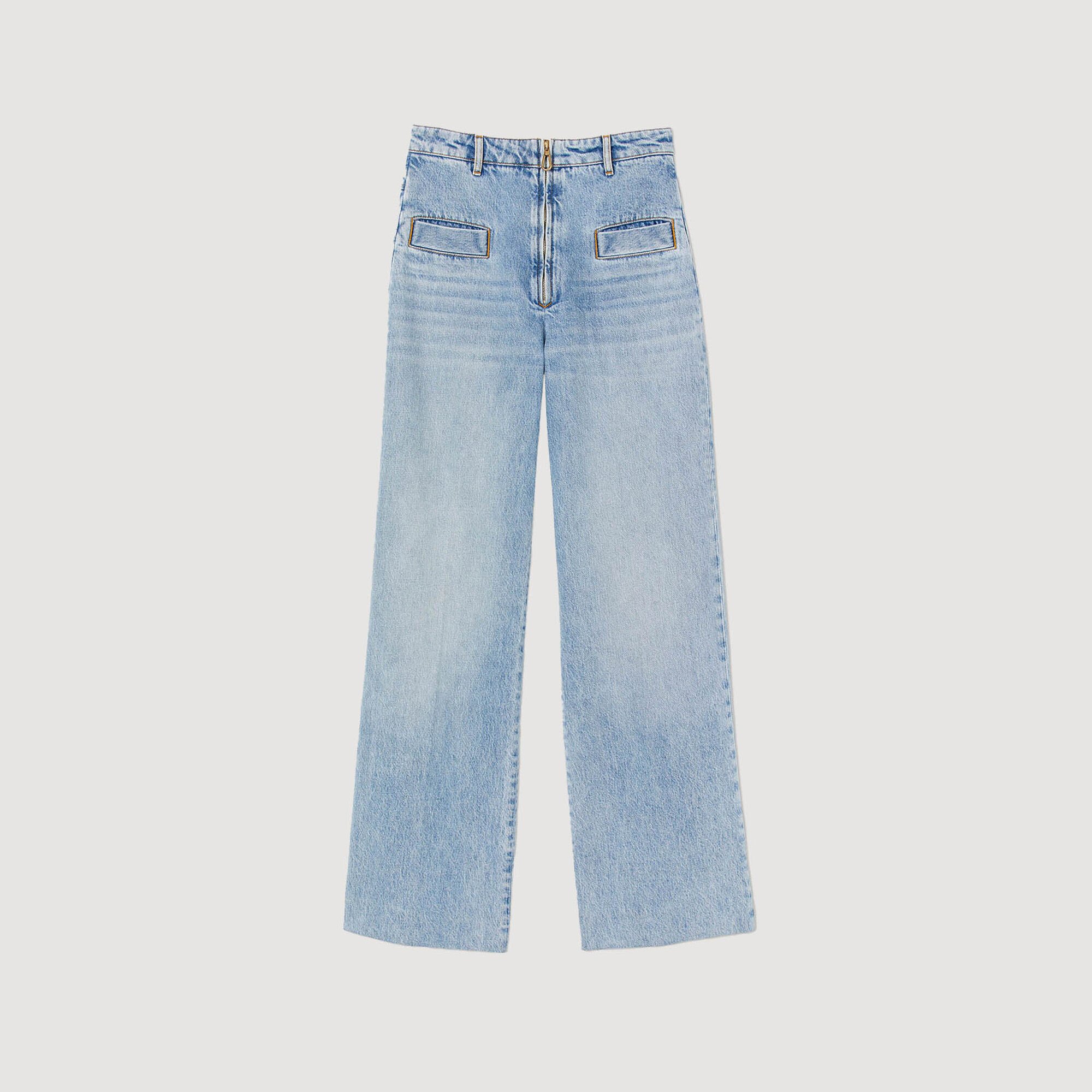Jean large zippé