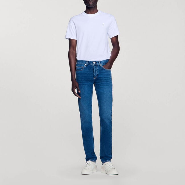Jean slim avec délavage Waterless