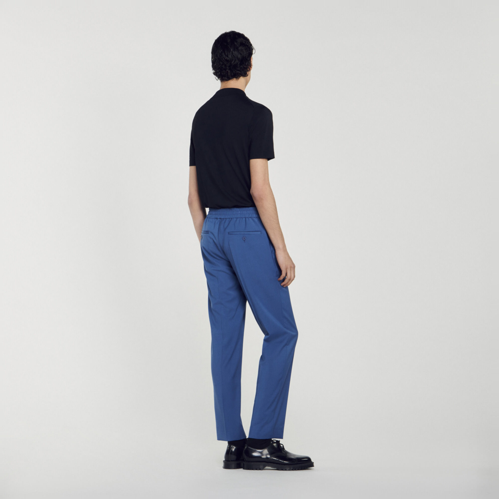 Pantalon élastiqué en laine