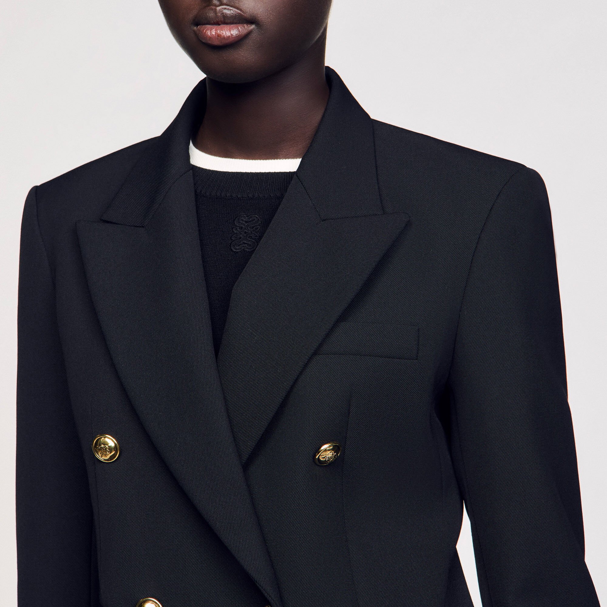 Veste de tailleur à boutonnage croisé