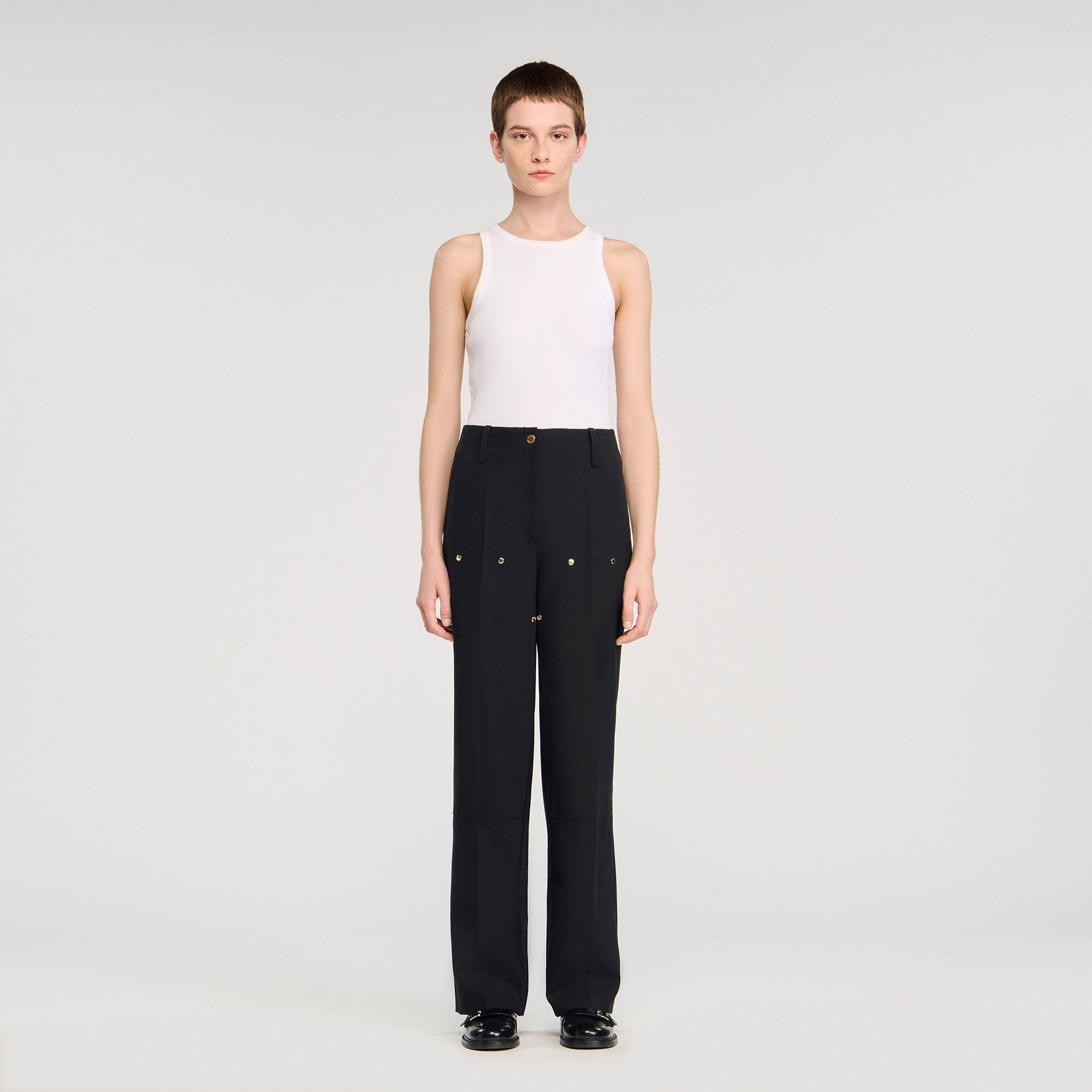 Pantalon fluide à rivets