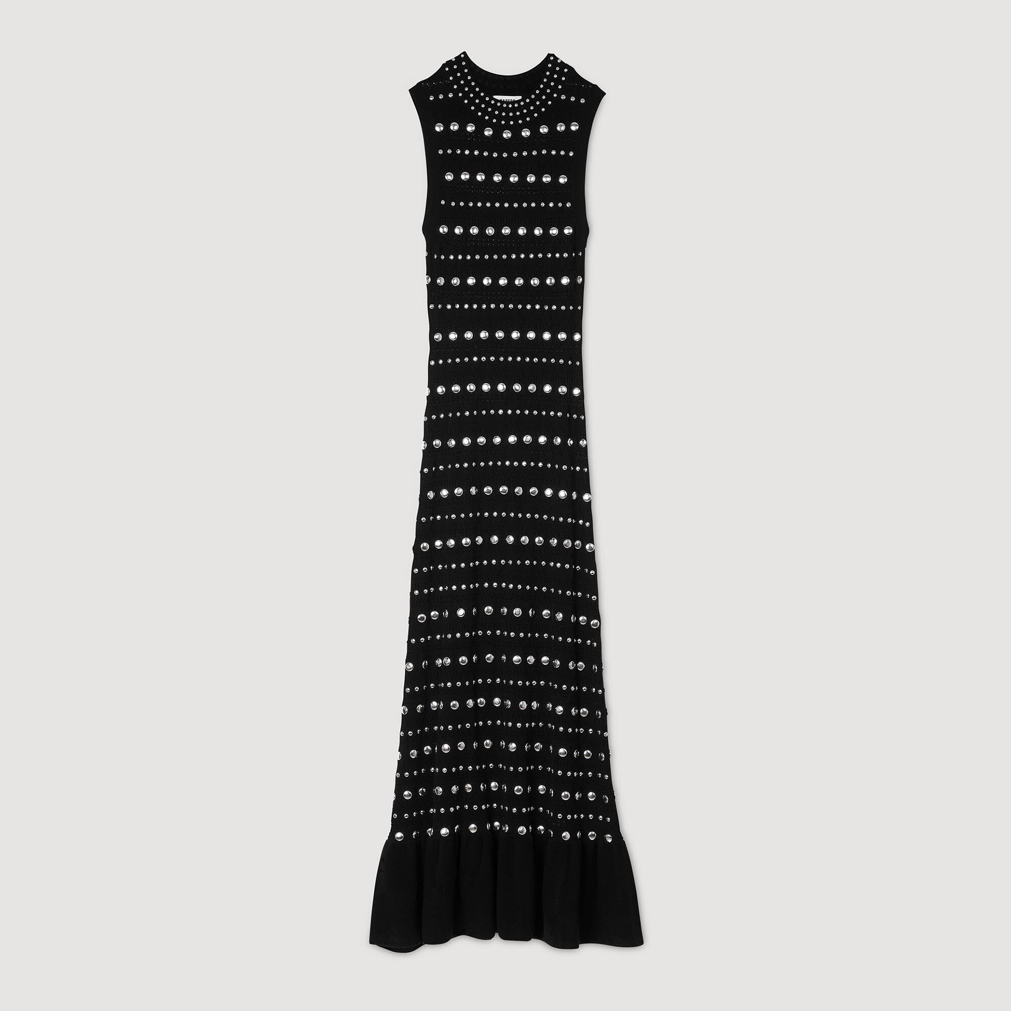 Robe longue noire sandro on sale