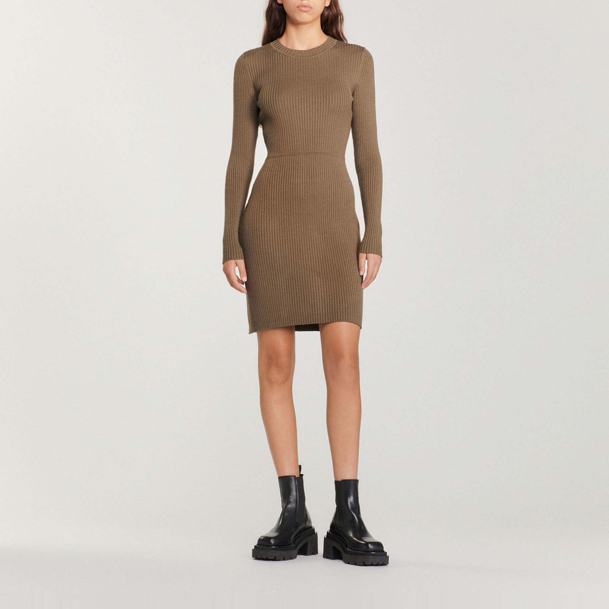 Robe en maille côtelée