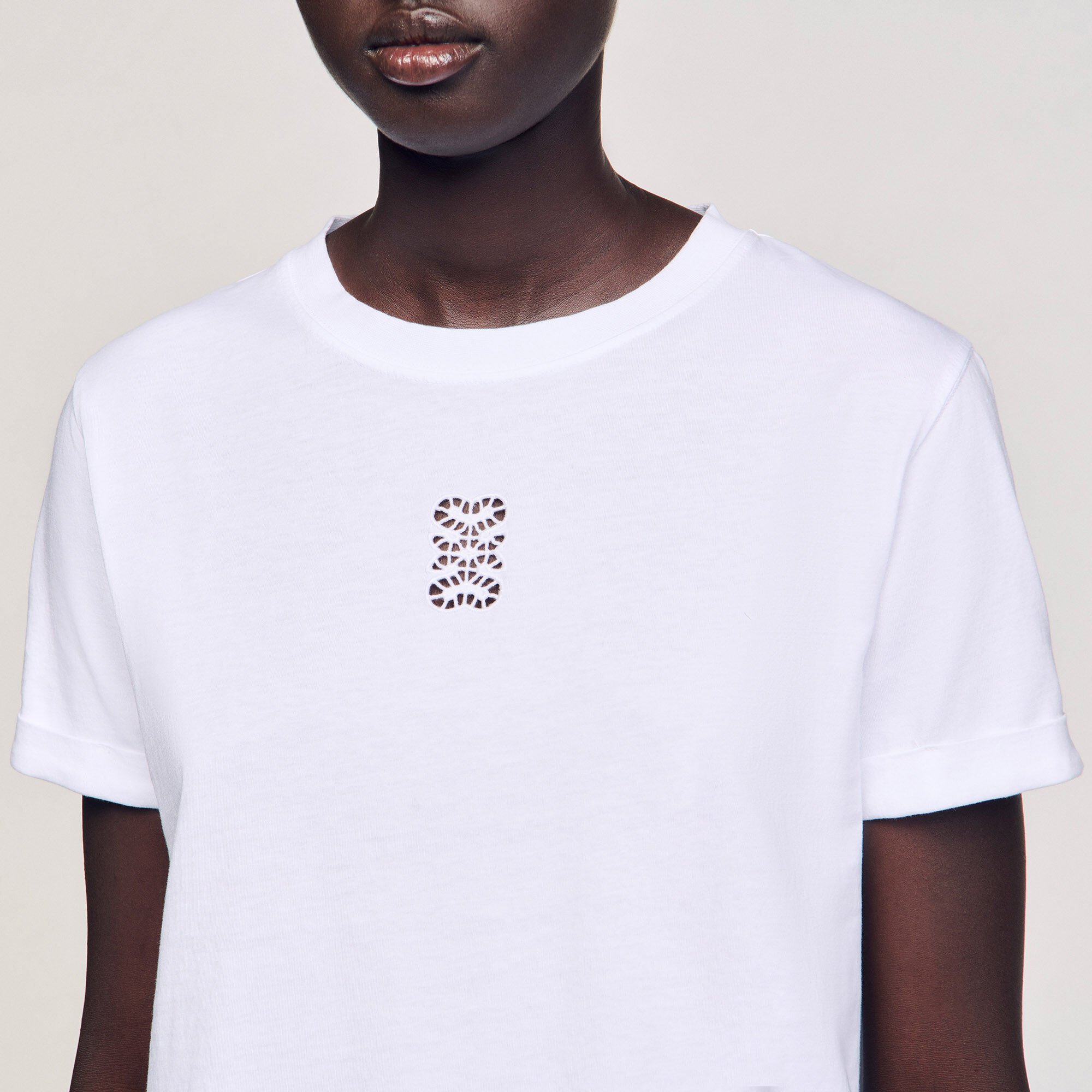 T-shirt en coton à broderie