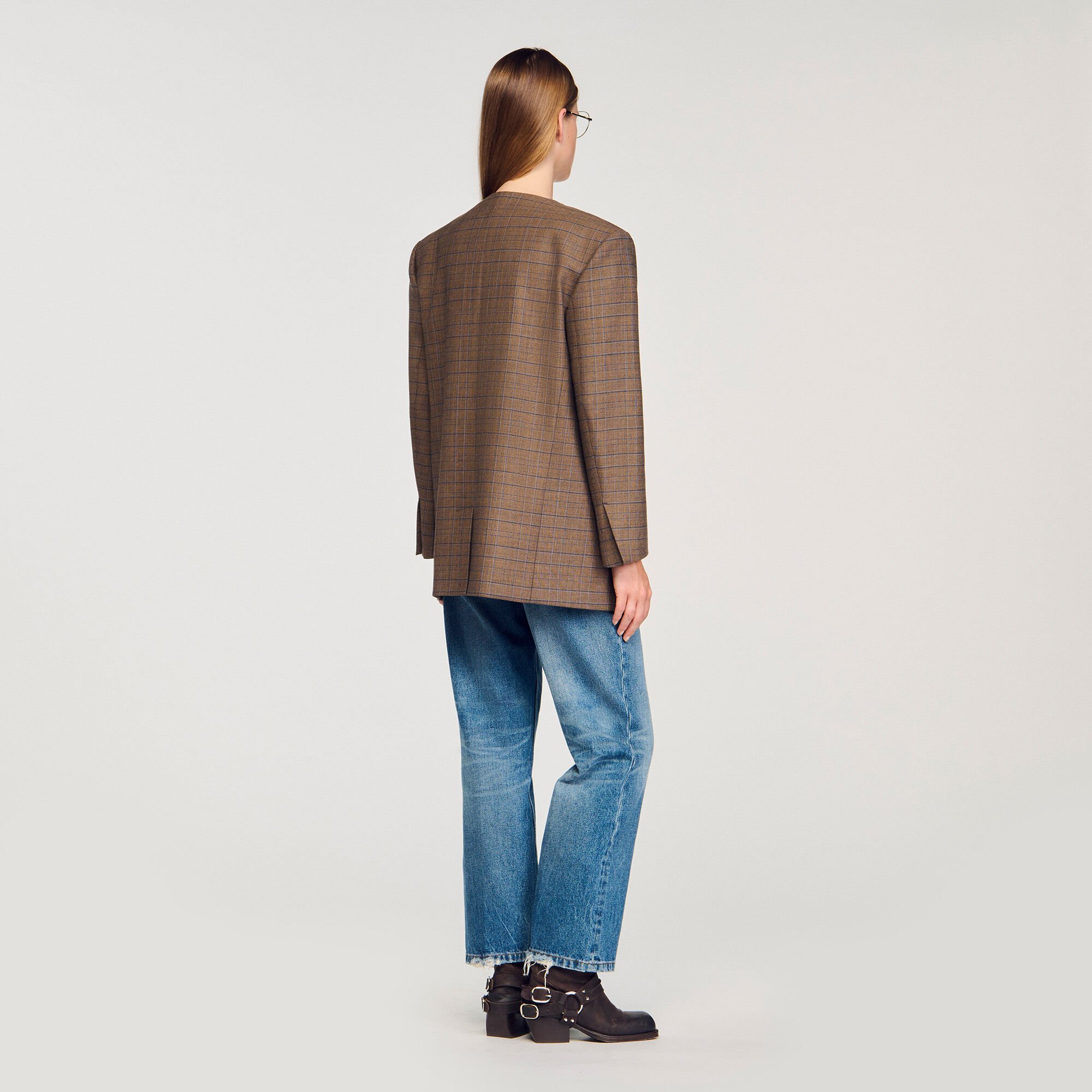 Veste oversize à carreaux