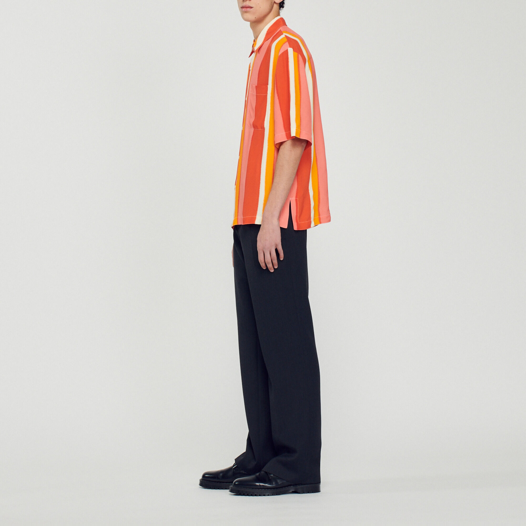 Chemise fluide rayée manches courtes