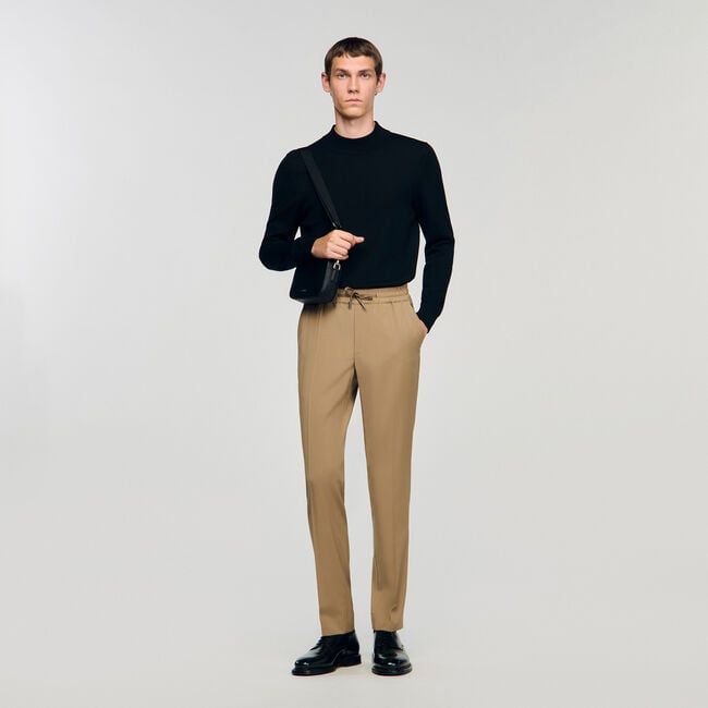Pantalon droit élastiqué