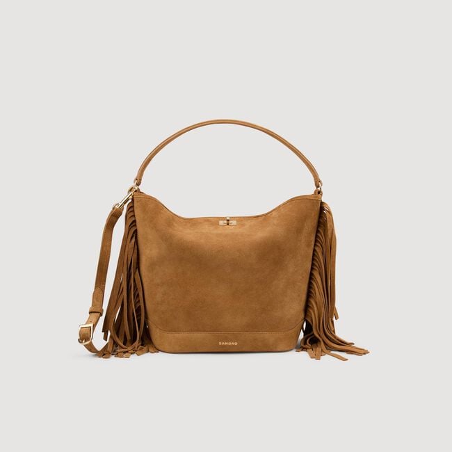 Sac seau TANGOSO en suède à franges