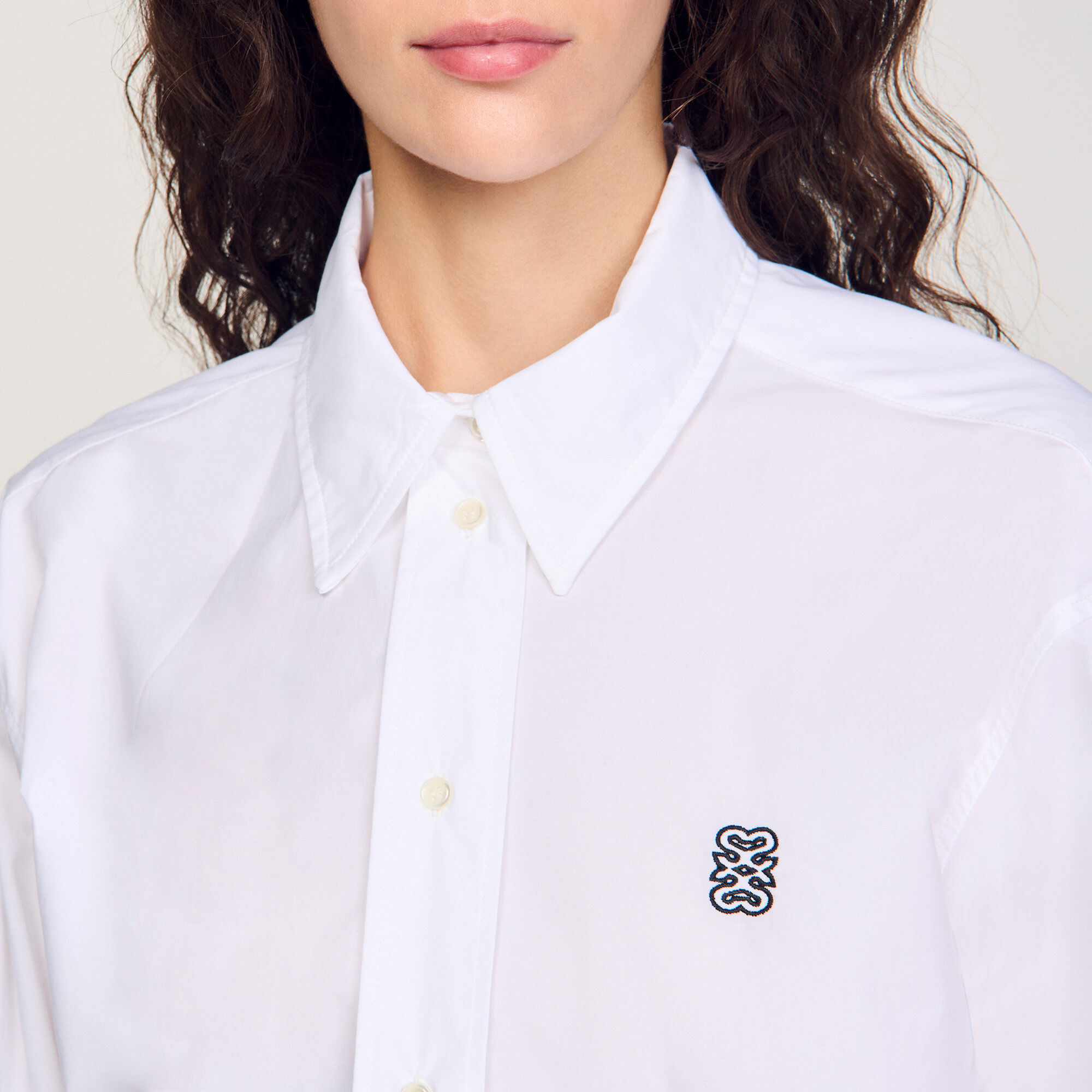 Chemise courte en popeline