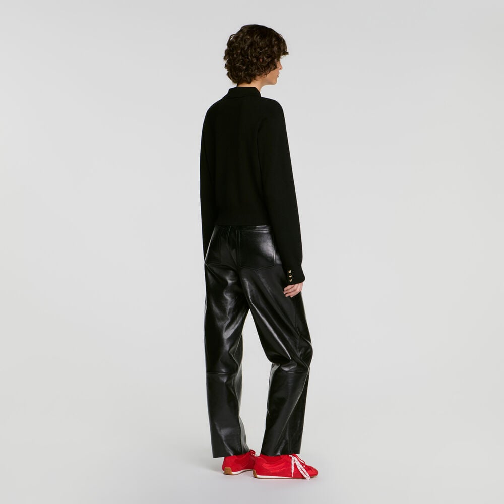 Sandro Cardigan à boutons métalliques – Noir – vue 5