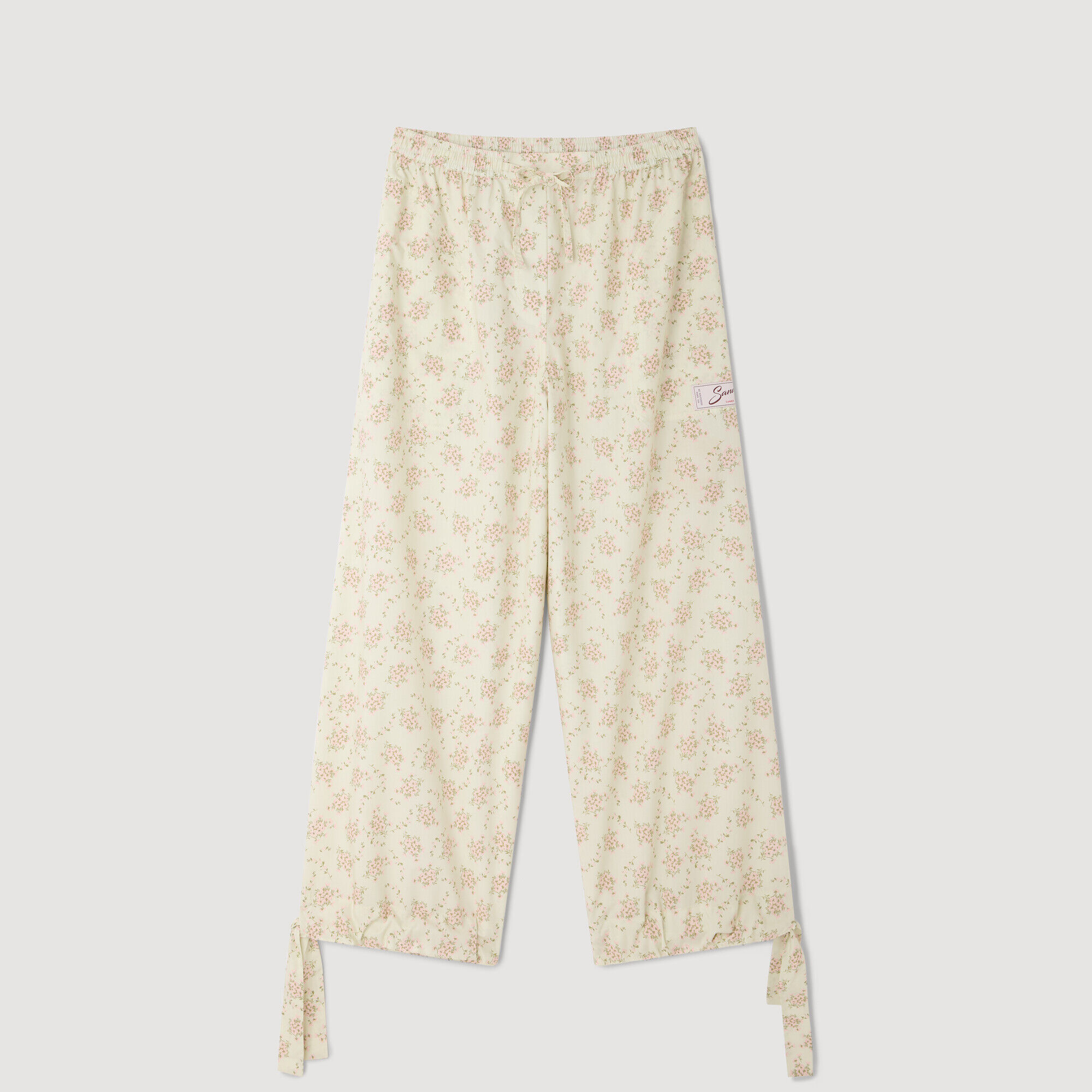 Pantalon large &agrave; imprim&eacute; fleurs 