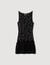 Robe courte en velours &agrave; perles - Femme | Sandro Paris