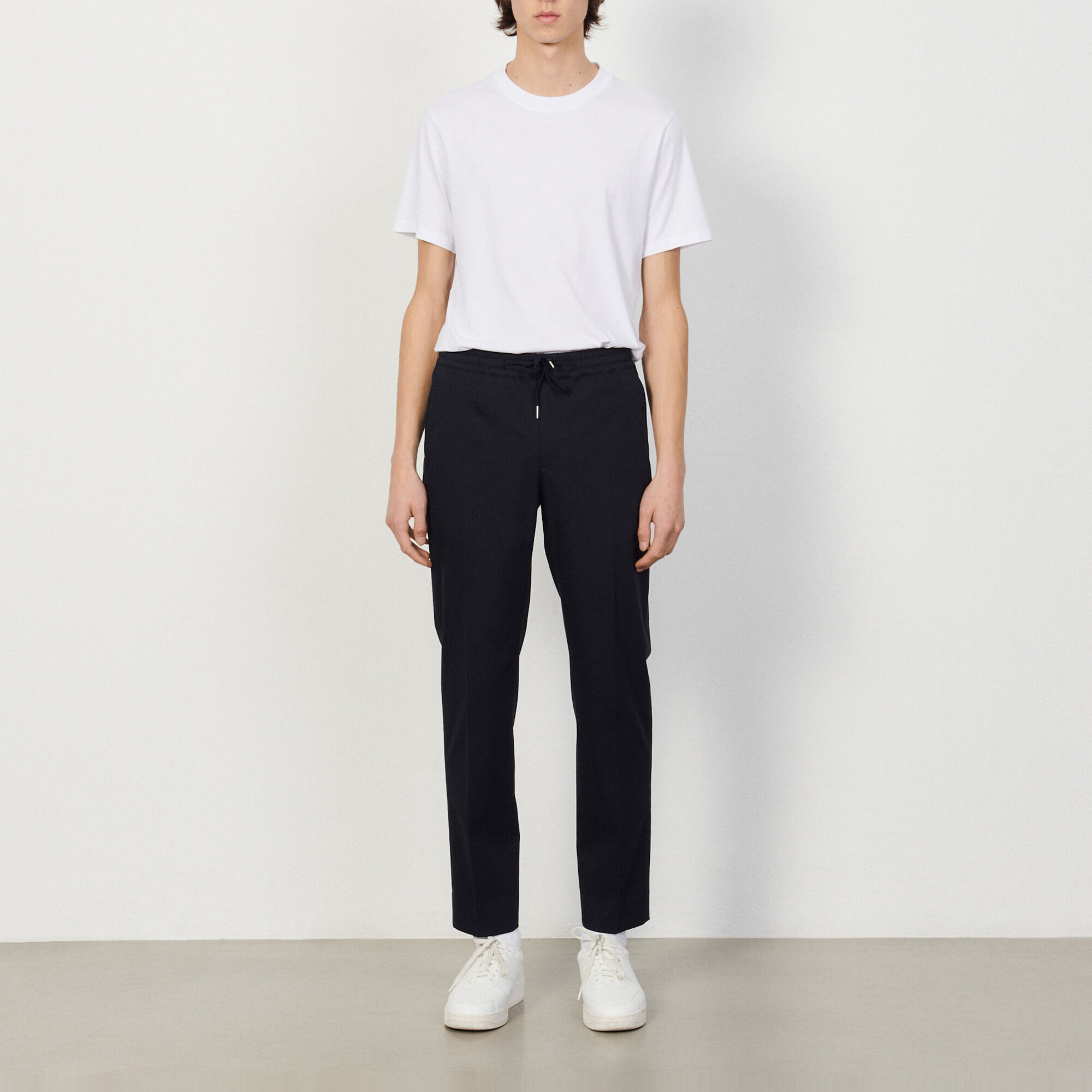 Pantalon carotte en coton