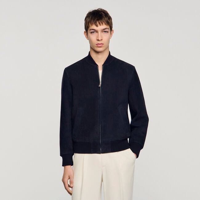 Blouson zipp&eacute; en su&egrave;de  - Homme | Sandro Paris
