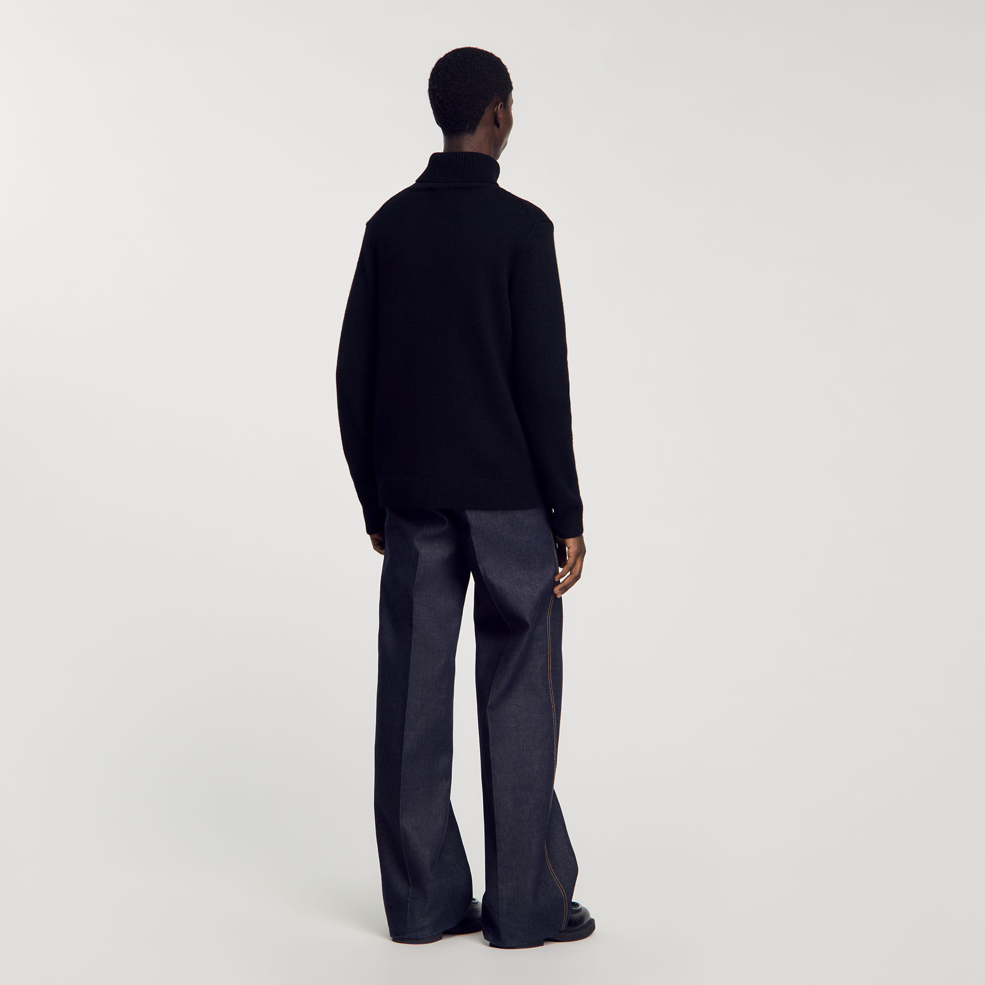 Pull col roulé laine et cachemire