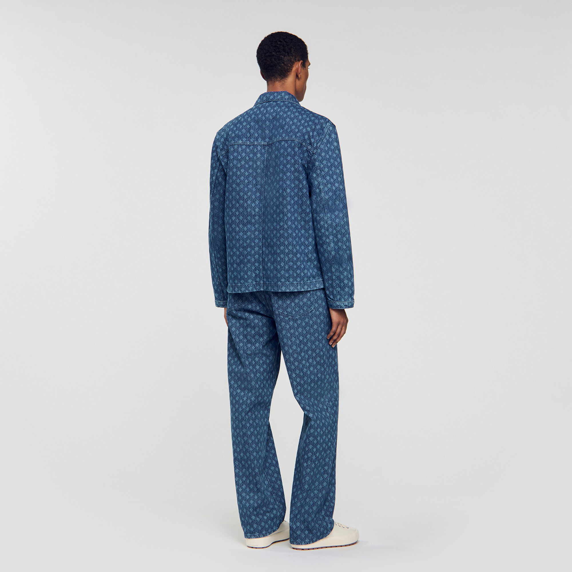 Veste en denim à motif corde