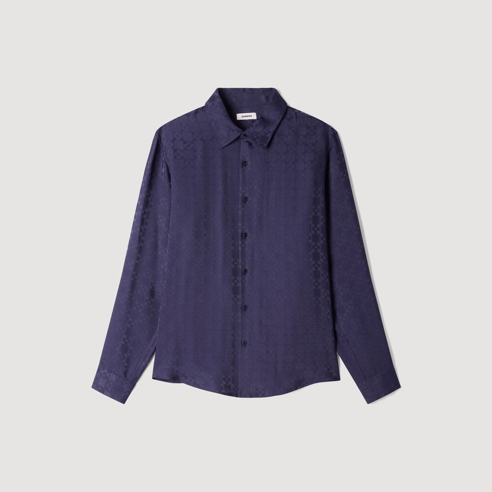 Sandro Chemise fluide Square Cross – Marine – vue 6