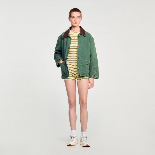 Short en maille à rayures