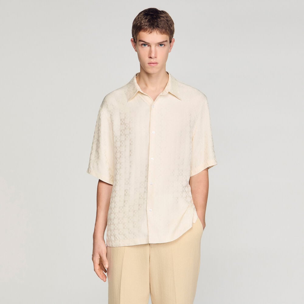 Sandro Chemise fluide square Cross – blanc – vue 4