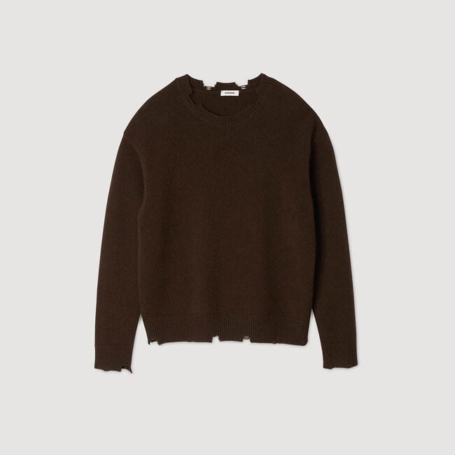 Pull en laine effet destroyed