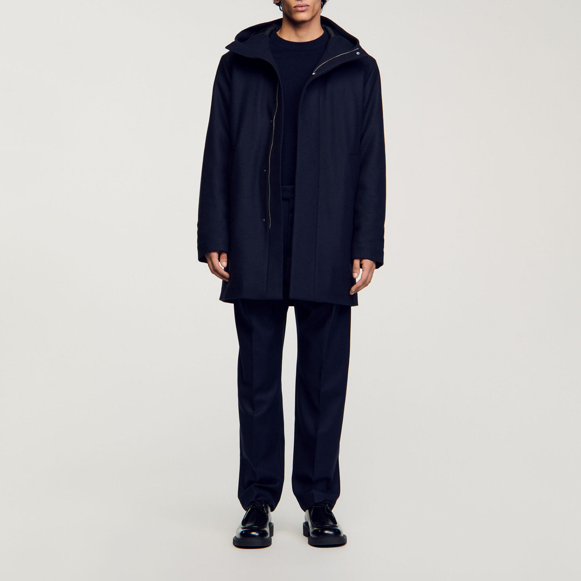 Parka en laine à capuche