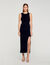 Robe longue fendue strassée