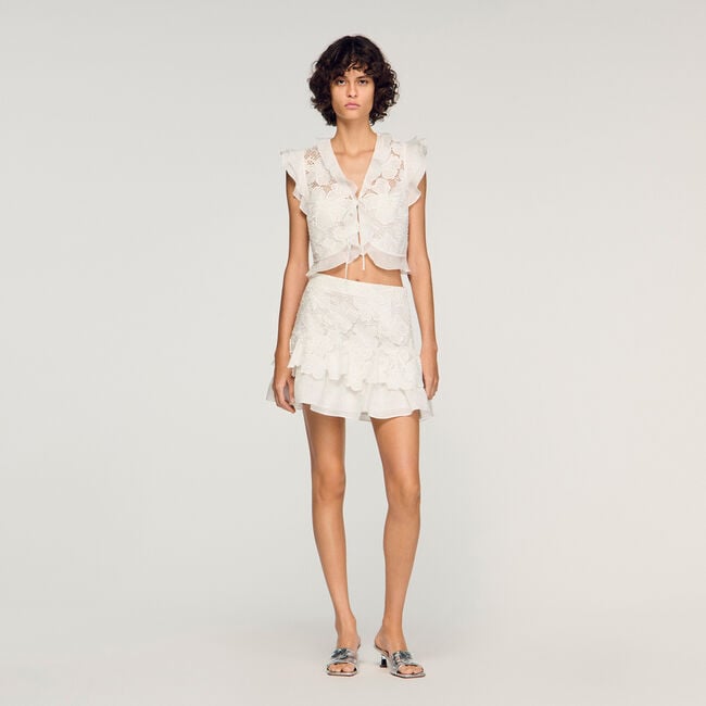 Top court en guipure 