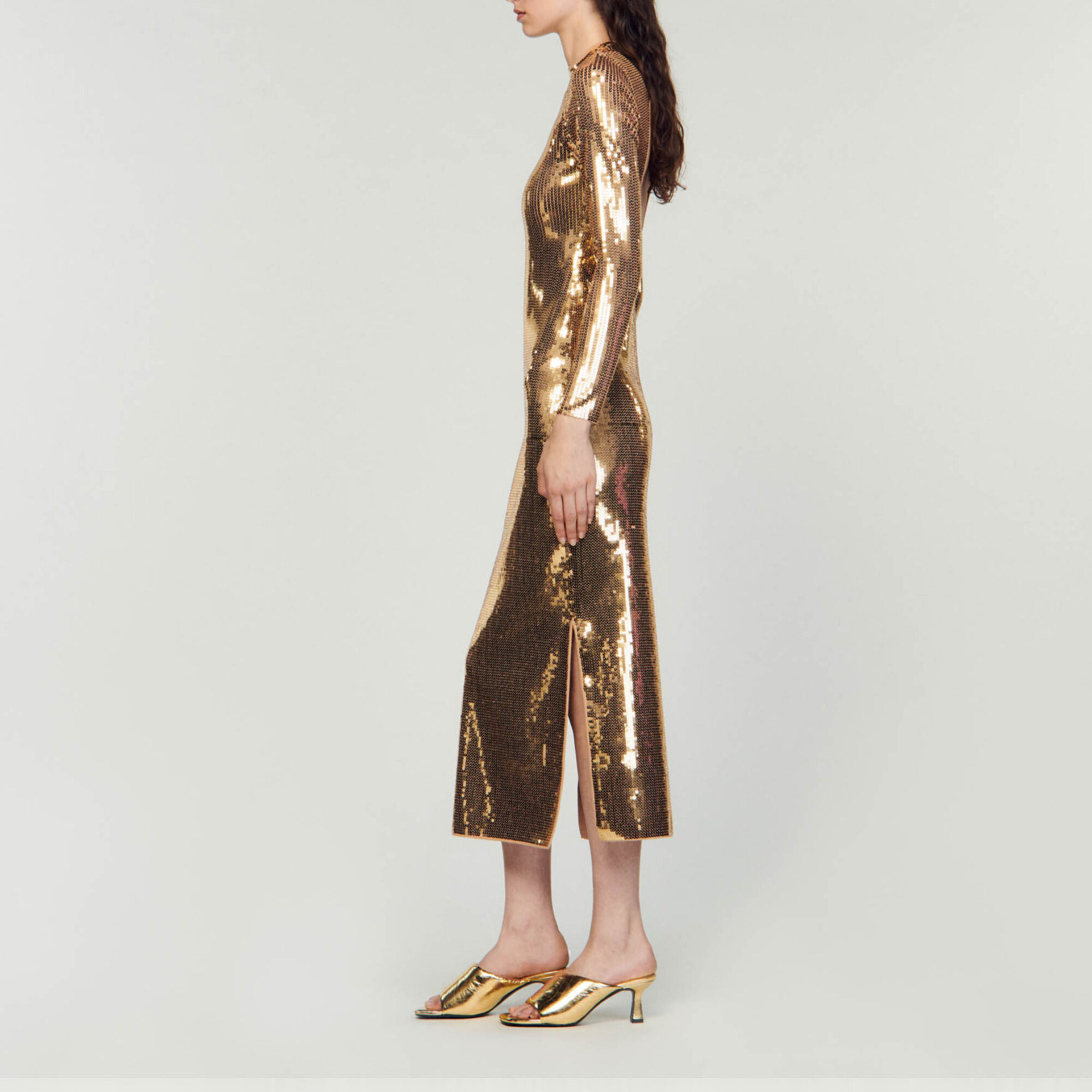 Robe midi à sequins