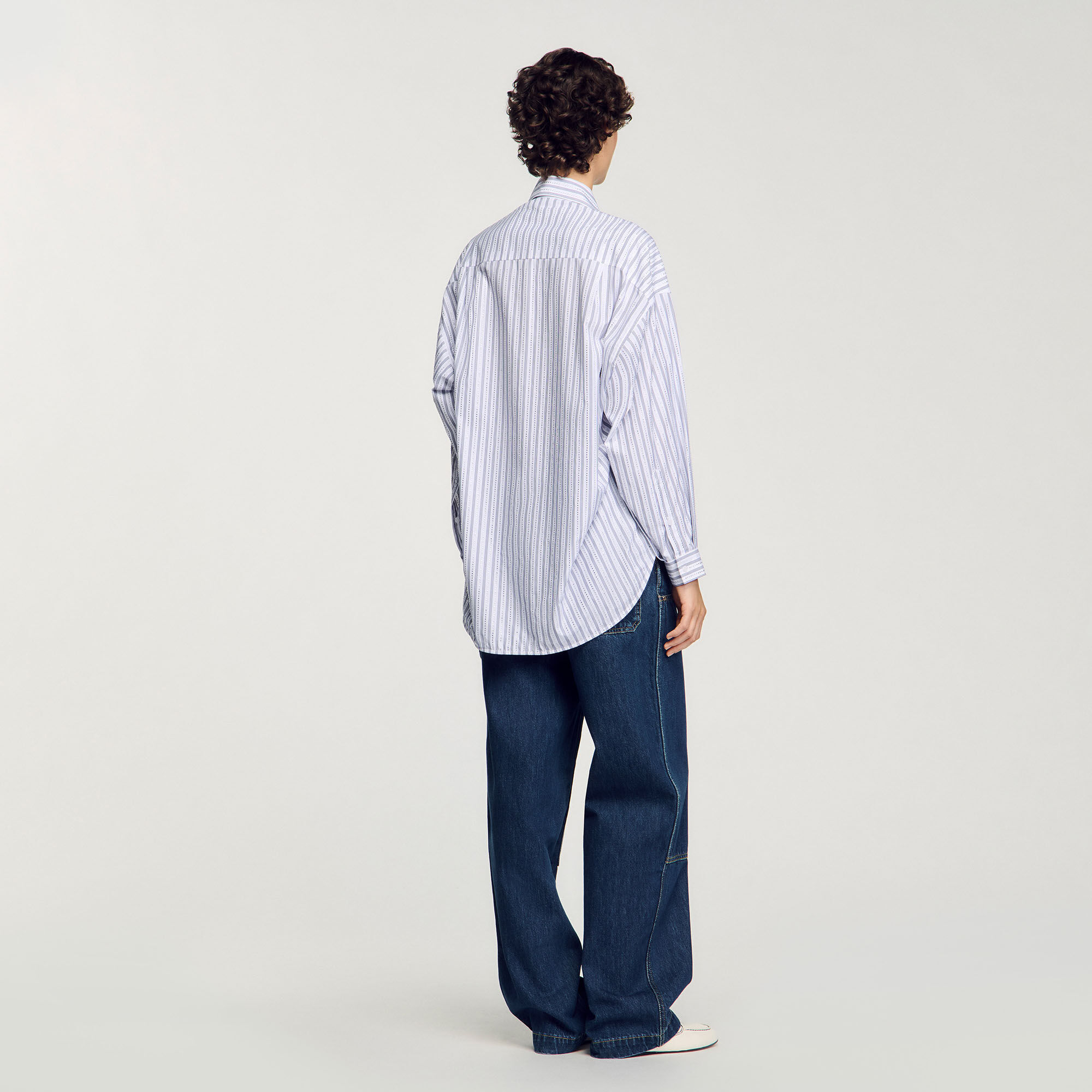 Chemise à rayures strassée
