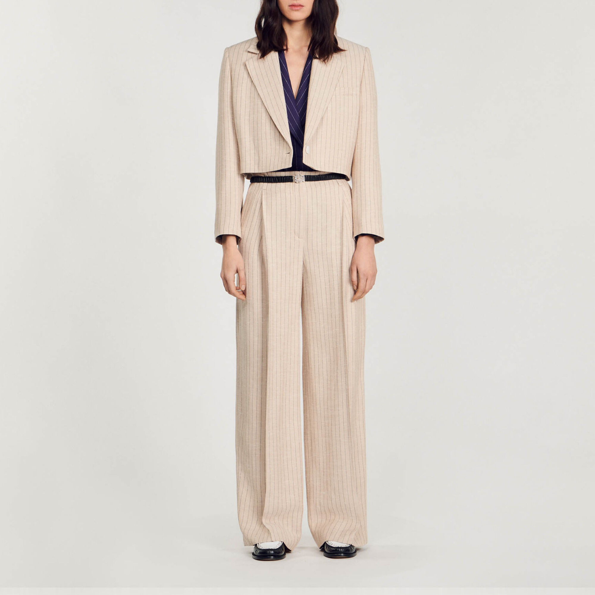 Veste courte &agrave; rayures