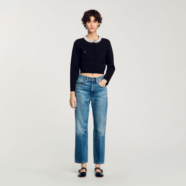 Cardigan à col perlé 