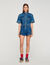 Short en denim à volants 