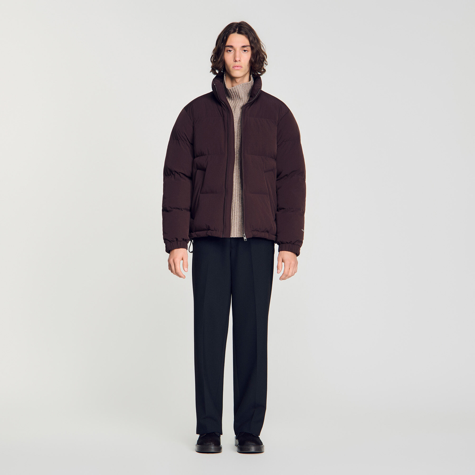 Doudoune en tissu technique zipp&eacute;e - Homme | Sandro Paris
