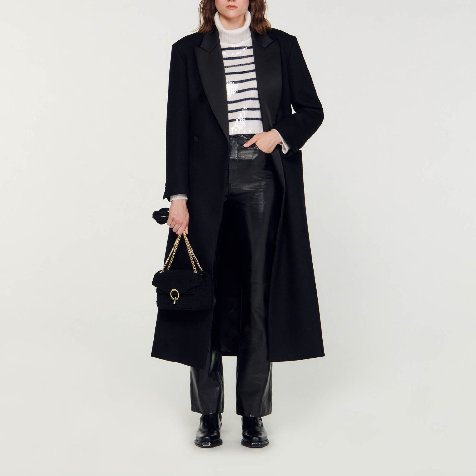 Caban oversize double face Blue Women Sandro Paris