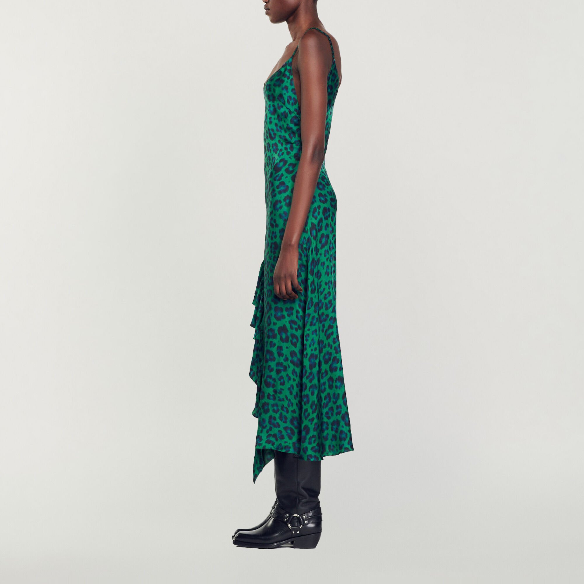 Robe fendue imprimé léopard