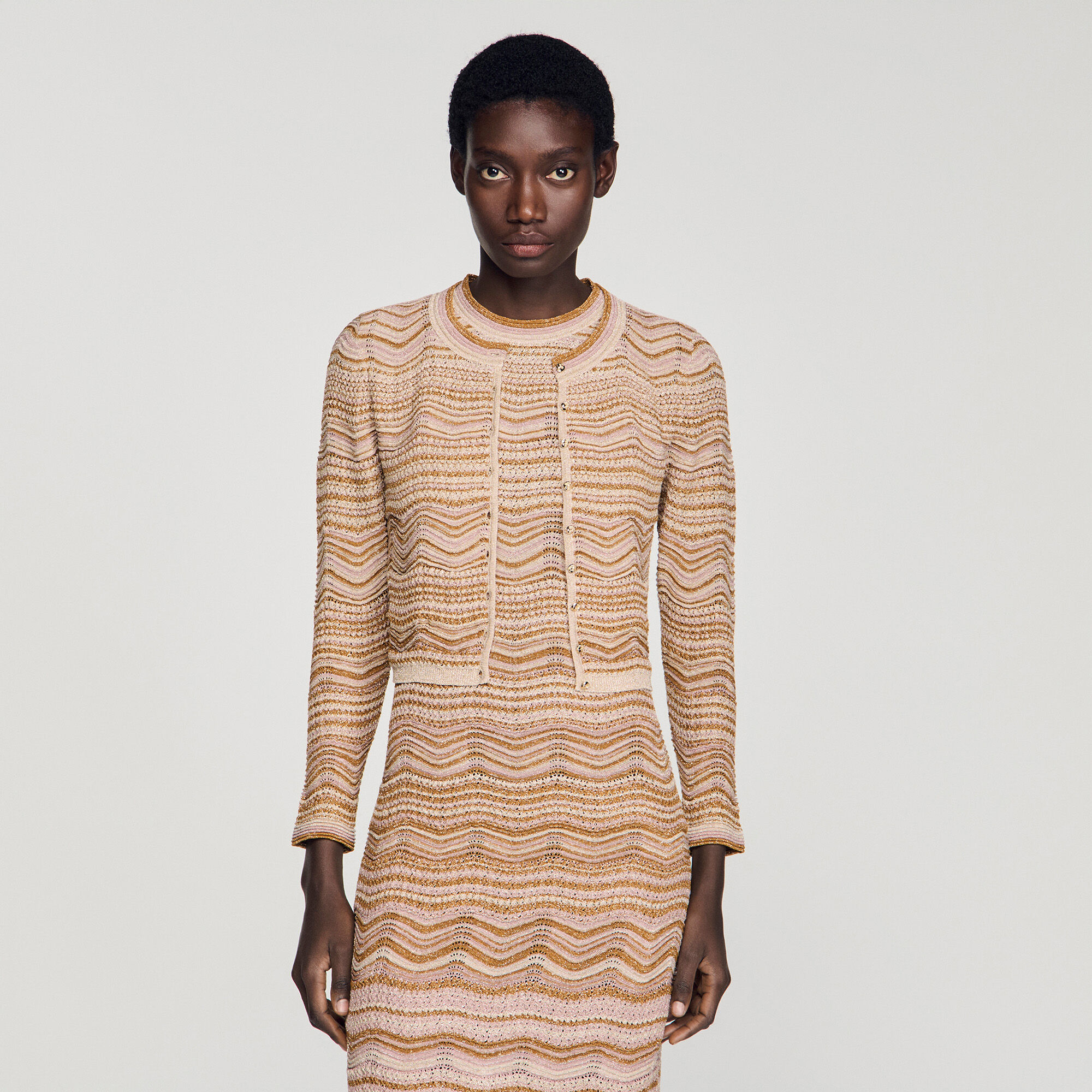 Cardigan en maille fantaisie