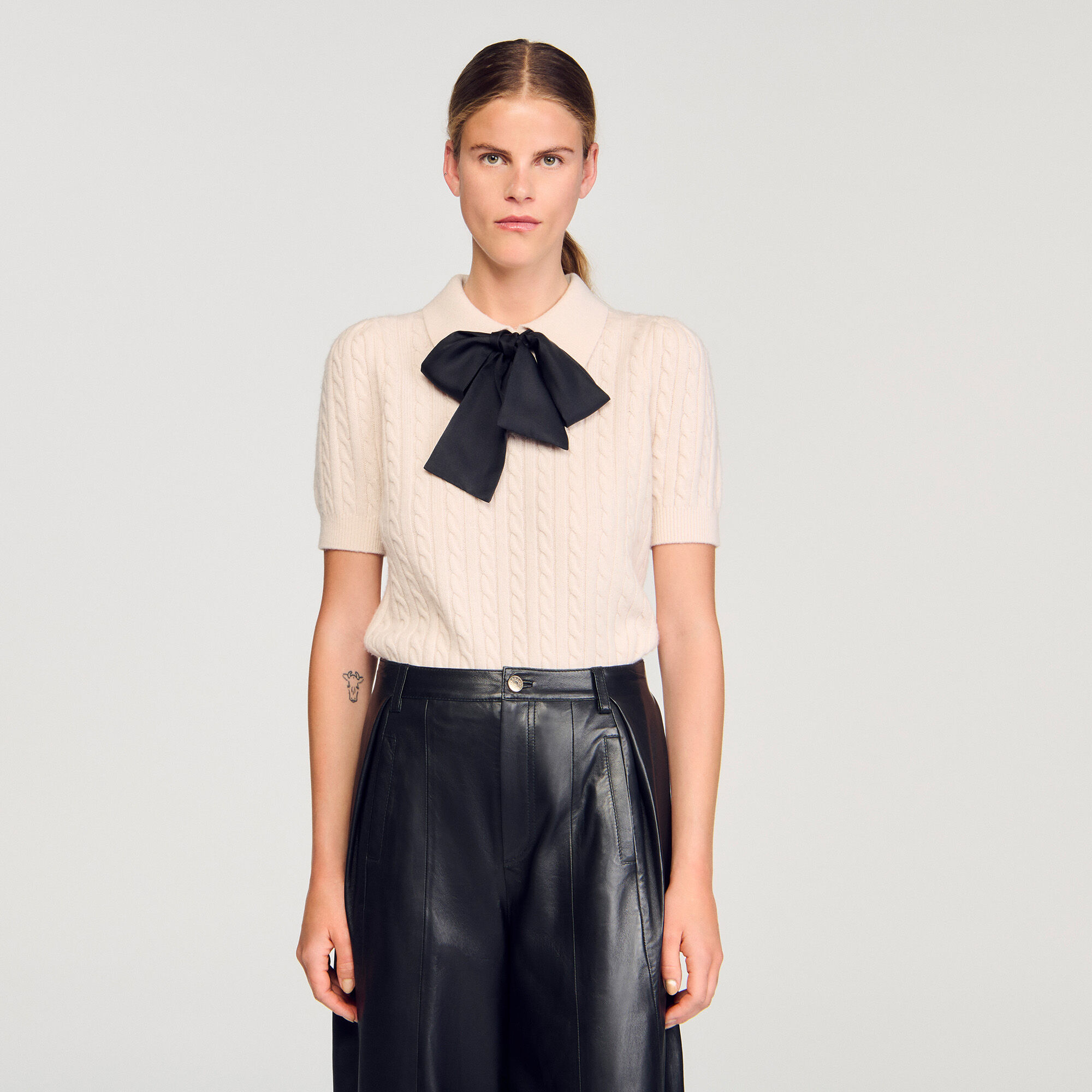 Pull en maille à col polo