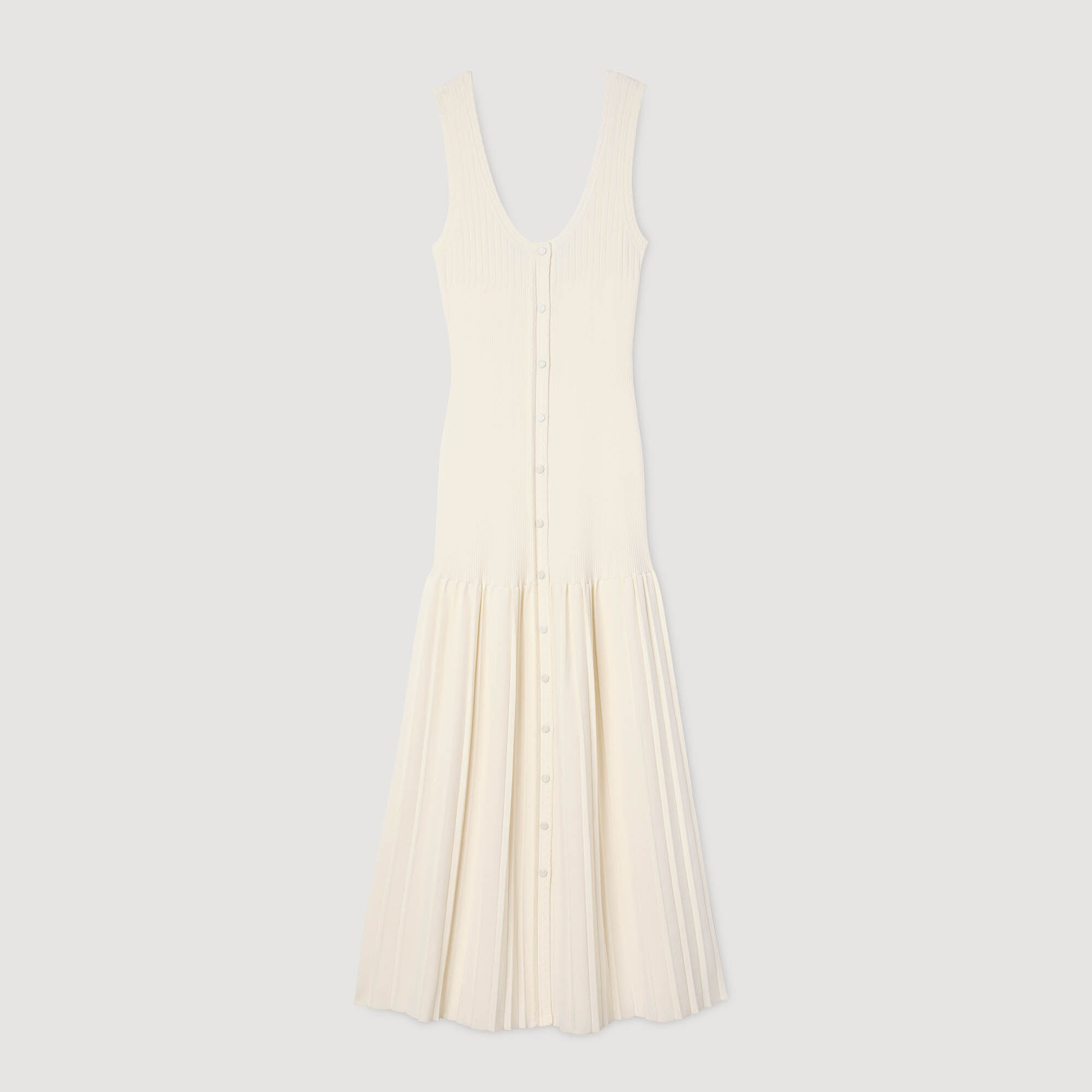 Robe longue en maille à bretelles