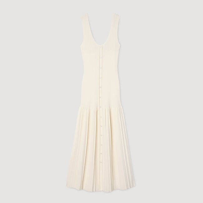 Robe longue en maille à bretelles